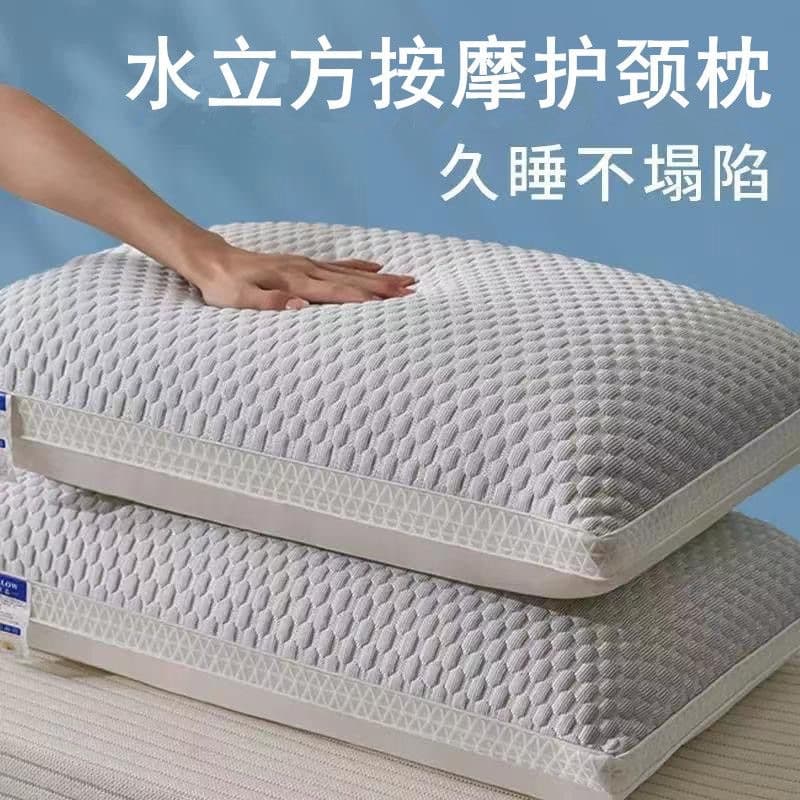 Neck Support Pillow for Cervical Spine, Sleep Aid Pillow Core, Household Pair, Non-Collapsing, Non-Deforming, Single Student, High, Men, Ice Silk, Hotel