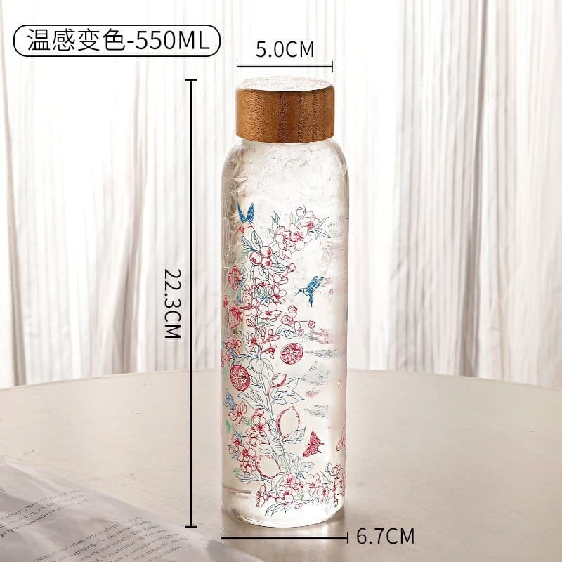 Temperature-Sensitive Color-Changing High Borosilicate Glass Cup Large Capacity Ins Style Water Cup Heat-Resistant Tea Cup Light Luxury Premium Feel