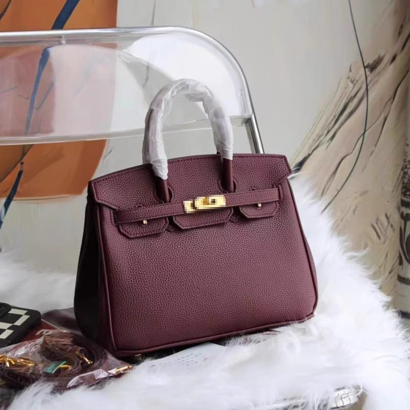 Cross-border women's bag Douyin dropshipping, pebble grain Birkin bag, genuine leather large capacity handbag, Kelly bag, shoulder crossbody bag