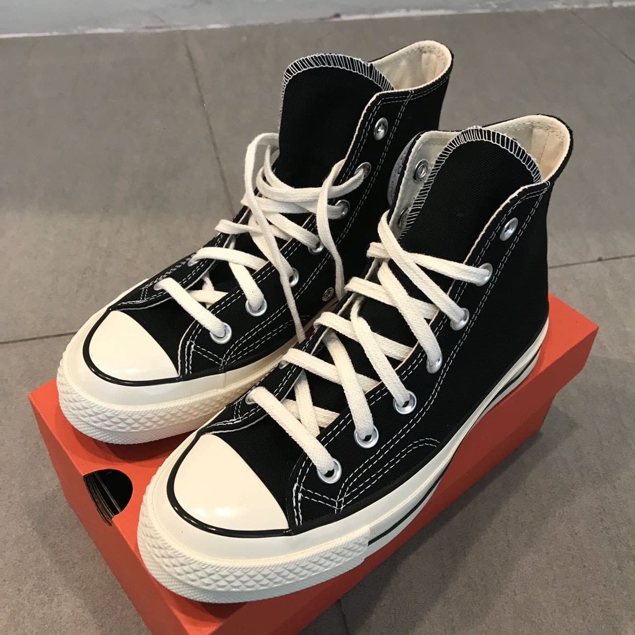 Converse 1970s Classic High-Quality Vulcanized Canvas Shoes, Black High-Top and Low-Top Casual Sneakers for Men and Women