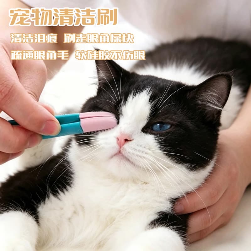 Pet eye cleaning brush silicone pet grooming brush dog and cat eye feces removal care supplies pet supplies