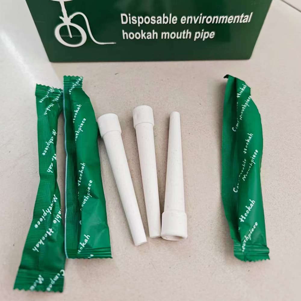 In Stock Disposable Arabic Hookah Mouthpiece Eco-Friendly Biodegradable Long Tip Individually Wrapped