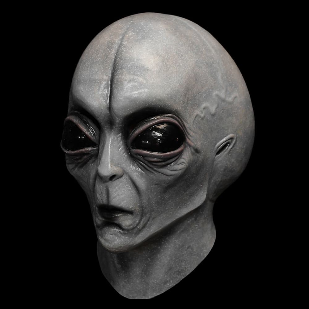 Cross-border new product gray big-eyed alien mask latex headgear Halloween horror funny costume props