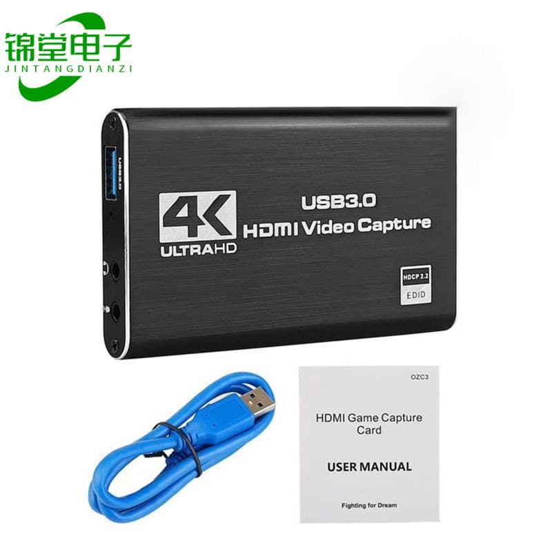 HDMI Video Capture Card for Game Live Streaming and TikTok Live, 4K High-Definition Video Capture Box for Camera Recording