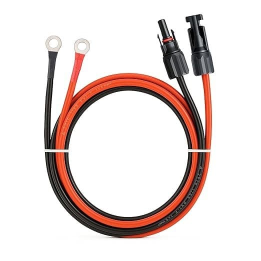 Solar to O-Terminal Cable 10AWG 5FT, Solar Panel to Charge Controller Connection Wire