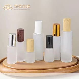 Frosted Glass Lotion Dispenser Bottle Press Spray Perfume Bottle 20-100ml Essence Sample Bottle Empty Bottle Wholesale