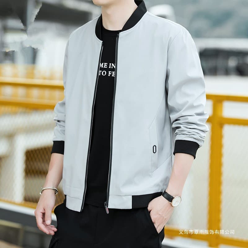 Cross-border spring and autumn Korean style casual thin young men's jackets fashion versatile tops men's jackets breathable baseball uniforms