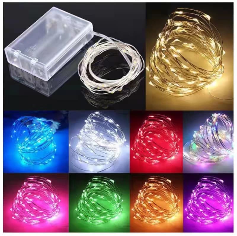 Cross-border Battery Box String Lights Cake Decoration Gift Box LED String Lights Christmas Copper Wire Color Lights Bubble Ball String Lights Decoration