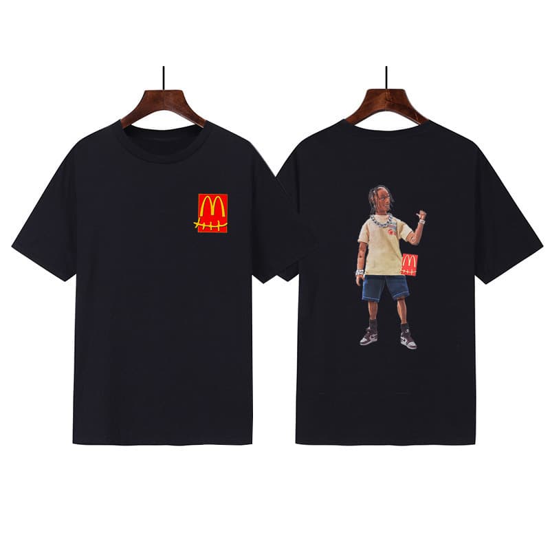 European and American street TS trendy brand unisex short-sleeve T-shirt collaboration hip-hop rap character print couple TEE, drop shipping.