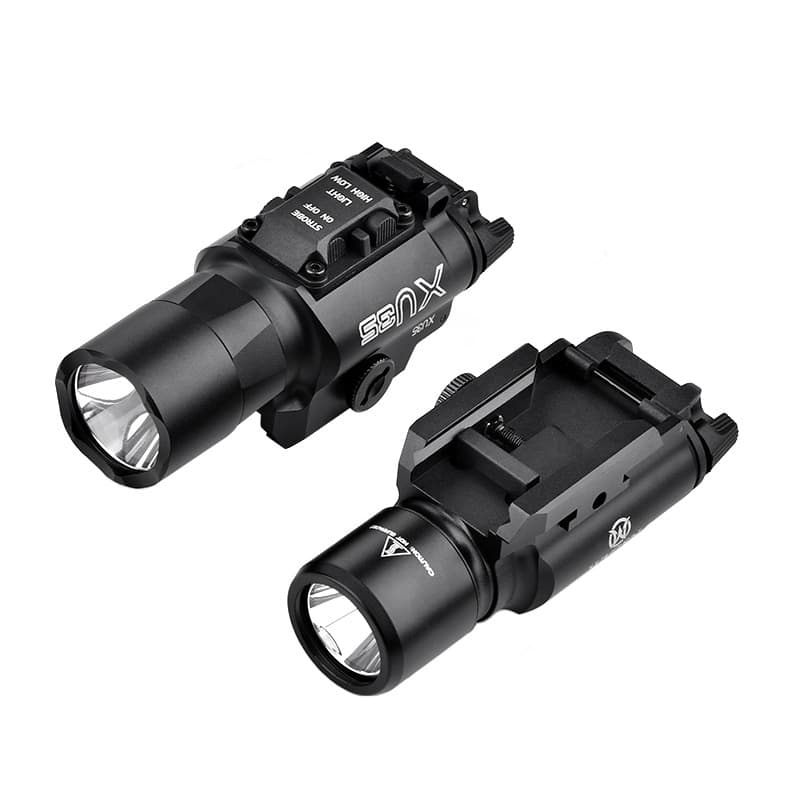Wardson's new X300U-B tactical bright flashlight metal card slot integrated Glock under-mounted lighting