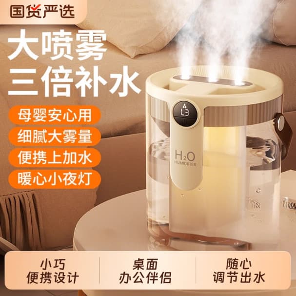 2025 New Humidifier Small Three-spray High Mist Output Office Desktop Mini Home Bedroom Air-conditioned Room