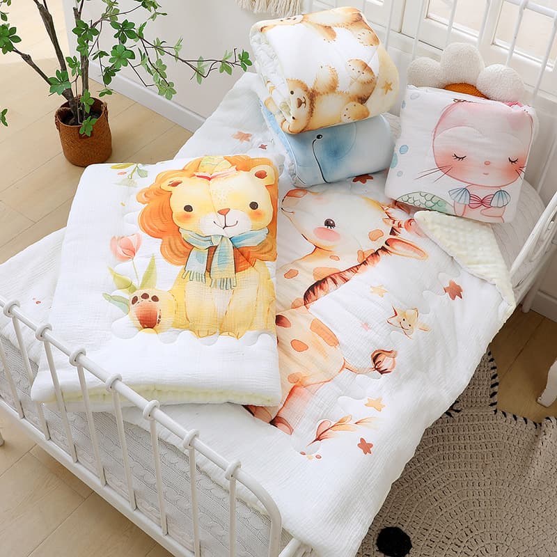 Infant Children's Air Conditioner Blanket, All-Season Bean Blanket, Cotton Printed Foreign Trade Processing Blanket, Gift Souvenir