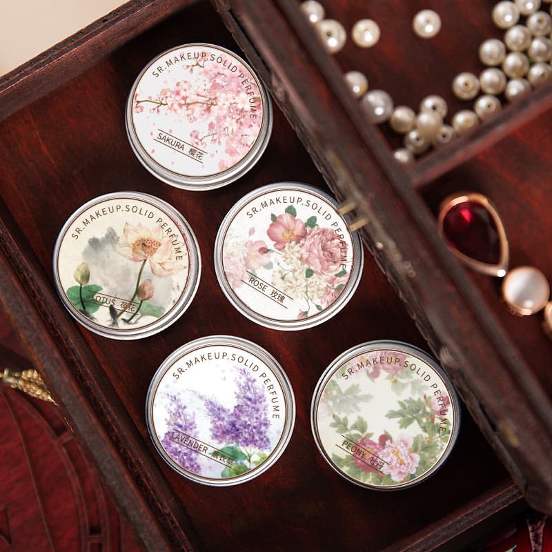 SR MAKE UP Yingyu Hanfei Solid Balm Floral Rose, Peony, Lotus, Lavender, Fresh Universal Wholesale