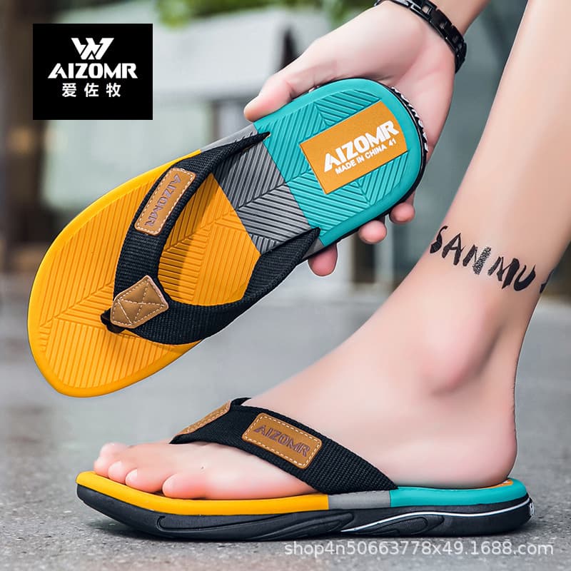 AIZOMR Men's Non-Odor EVA Sandals Ultra-Soft High-Elasticity Premium Flip-Flops