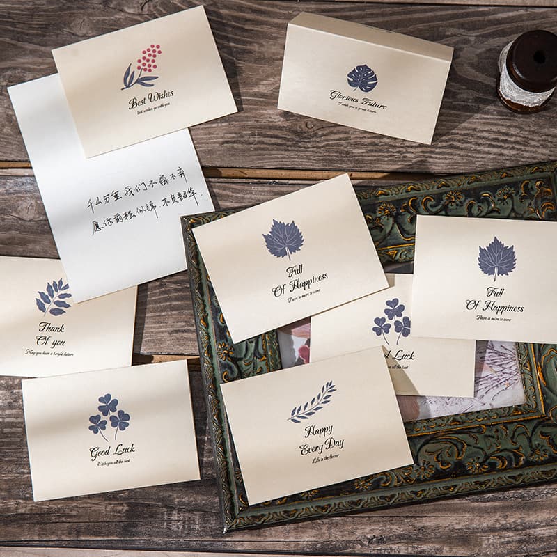Vintage-Style Teacher's Day Cards, Valentine's Gratitude Blessing Cards, Minimalist Small Cards for Mother's Day and Business Messages Wholesale