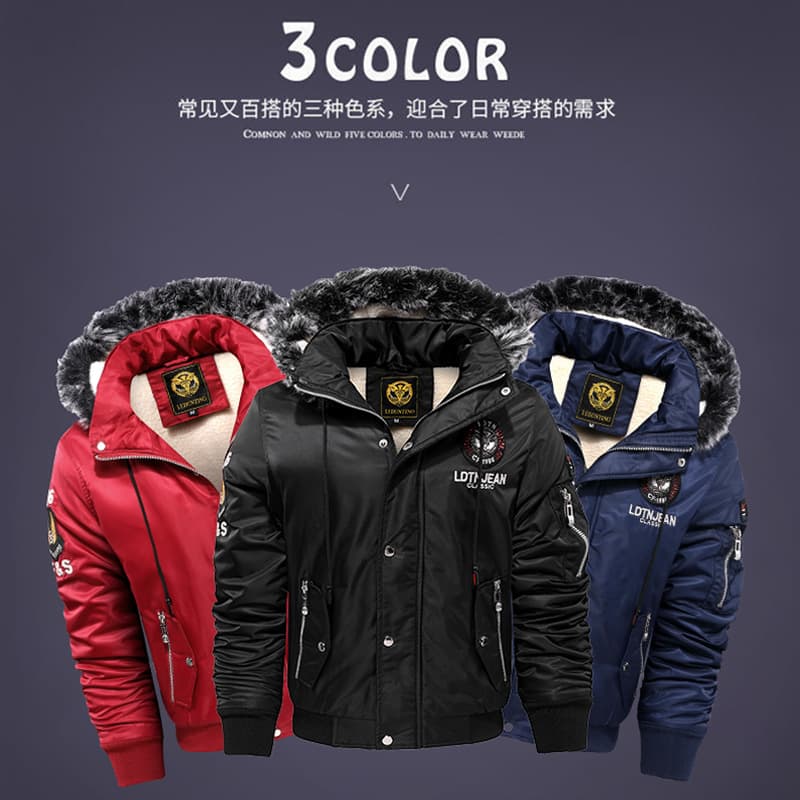 New Style Cotton Jacket Men Korean Style Trendy Fleece Lined Short Quilted Coat Young Adult Plus Size Padded Jacket Men's Winter Outerwear Hooded