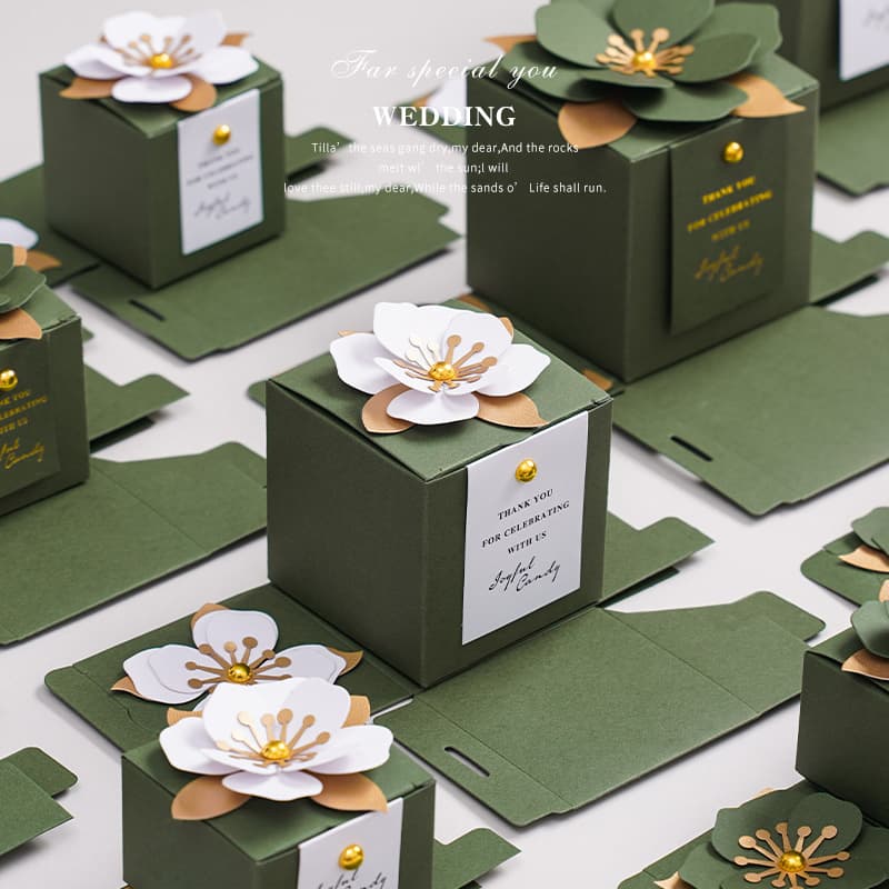Light Luxury Forest Green Wedding Candy Box, Gift Packaging Box, Empty Box, Amazon Same Style