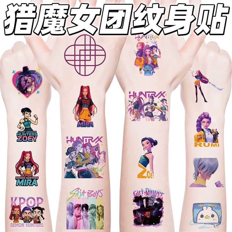 20 Sheets KPOP Witch Hunt Girl Group Tattoo Stickers Cartoon Kids Tattoo Stickers Party Paper Tattoo Stickers Water Transfer Tattoos