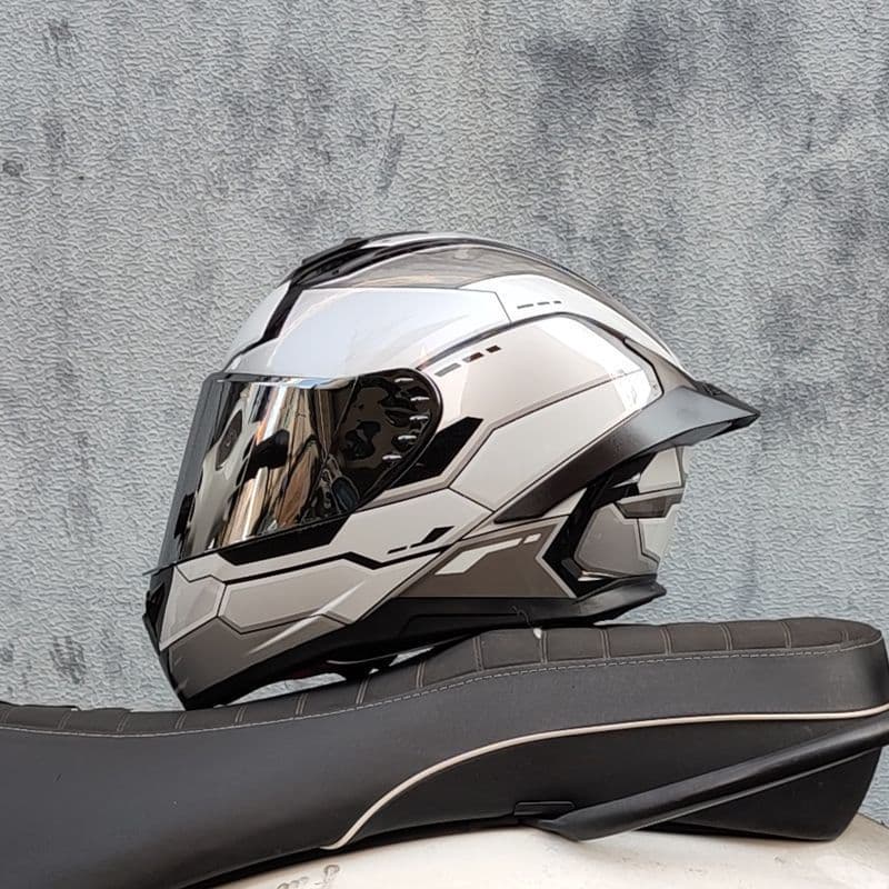 Motorcycle Helmet Men Women Summer Gundam Style Large Tail Bluetooth Slot National Standard A