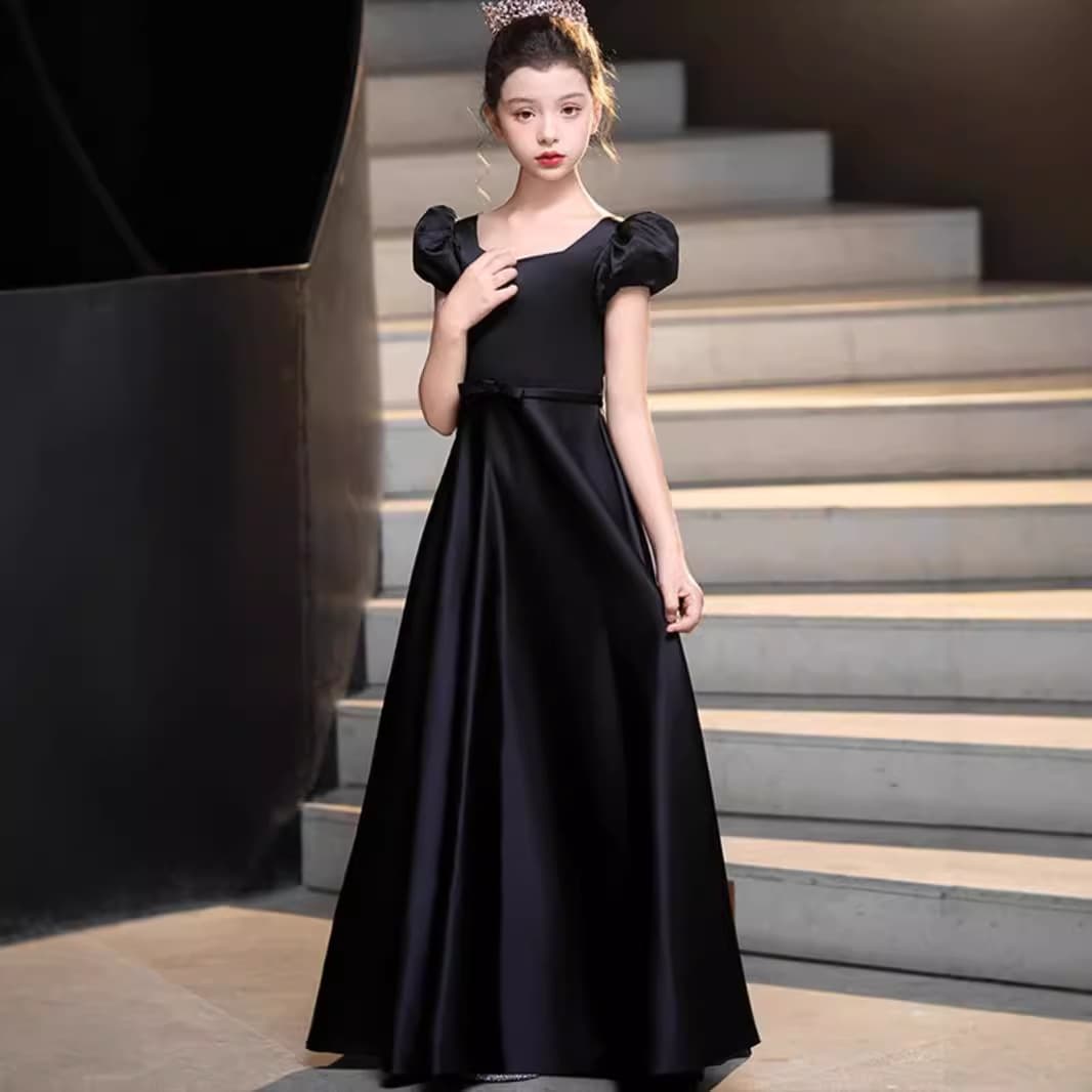 European and American Children's Formal Dress for Older Kids Host Birthday Banquet Evening Gown Princess Dress Piano Performance Costume