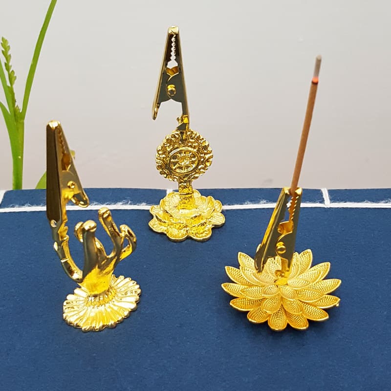 Wholesale Lotus-shaped Alloy Incense Tongs, Buddhist-inspired Home Incense Tools