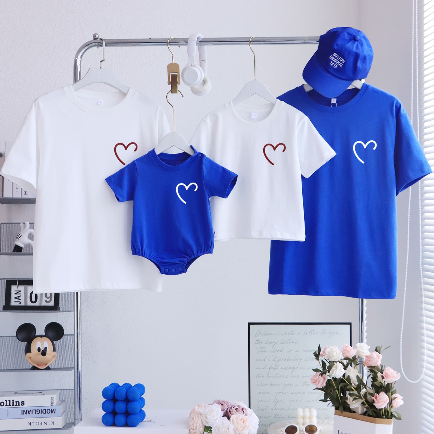 2025 New Style High-End Parent-Child Outfits for Kindergarten, Suitable for Three or Four People, Short-Sleeve T-Shirts for Summer, Mother and Child, Mother and Daughter