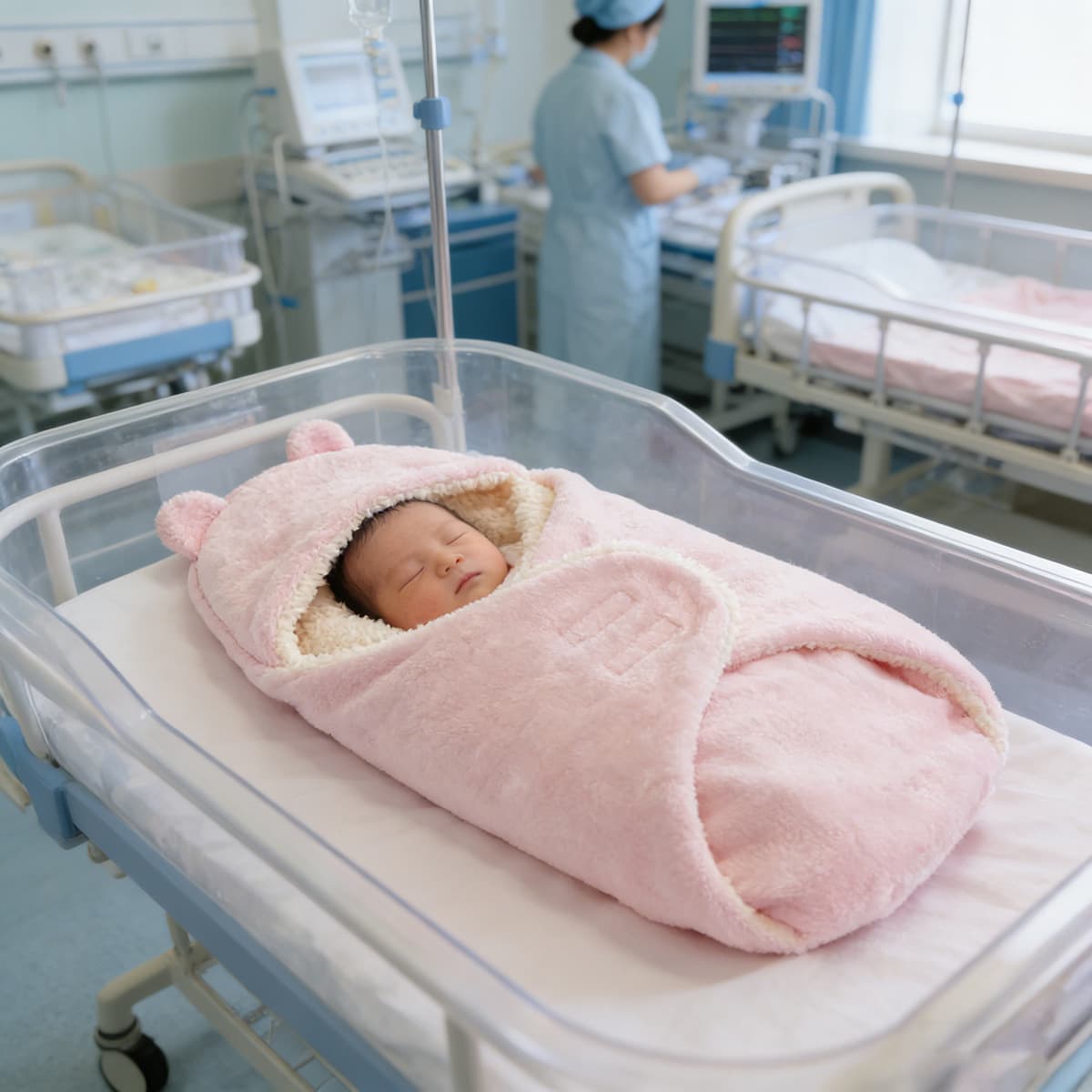 Autumn/Winter Double-Layer Fleece Coral Fleece Thickened Newborn Sleep Sack Baby Swaddle Anti-Kick Blanket Infant Wrap