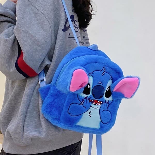 Cross-border New Stitch Backpack Plush Cartoon Stitch Backpack Stitch Crossbody Bag Cartoon School Bag
