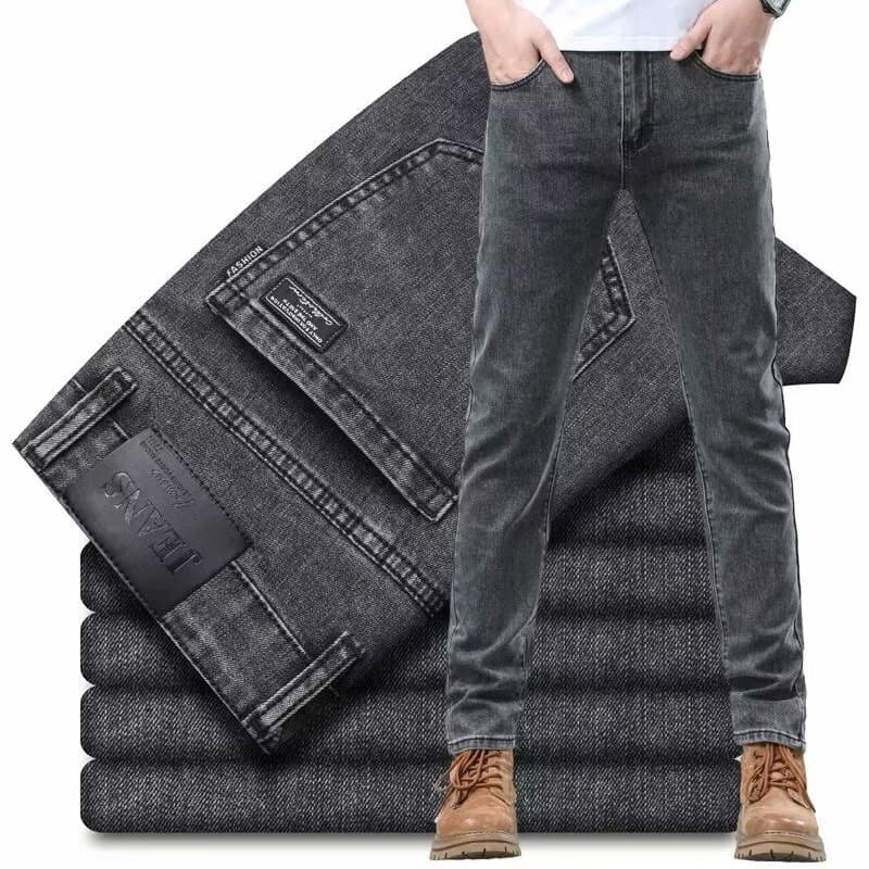 Spring and Summer Thin Denim Jeans for Men 2025 Korean Fashion Stretch Casual Versatile Slim Straight Long Pants