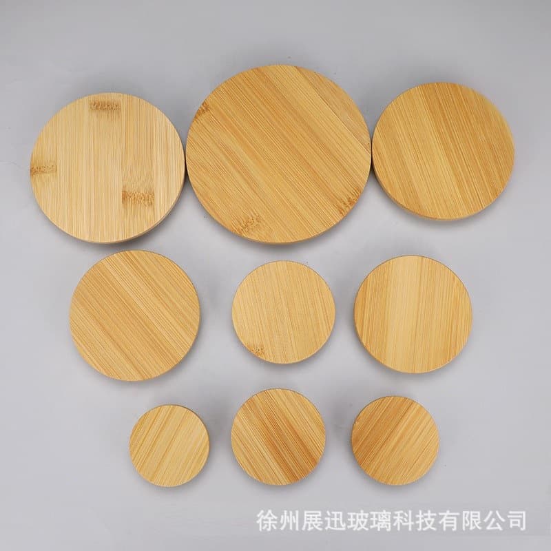 Ready-to-Ship Natural Pine Wood Lid, Eco-Friendly Candle Holder Round Cup Cover with Silicone Ring for Sealed Storage