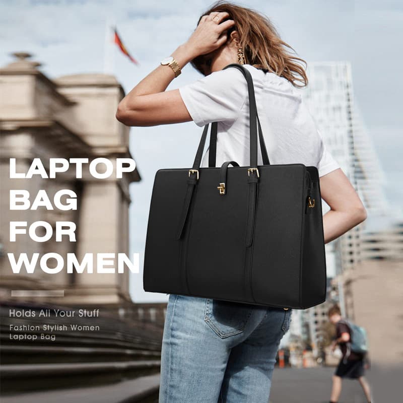 2023 Women's Large Capacity Multi-functional Handbag PU Leather Fashionable Durable Commuter Shoulder Laptop Bag
