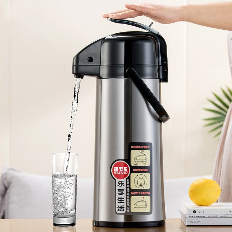 Air Pressure Hot Water Dispenser Household Insulated Tea Kettle Large Capacity Press-Type Thermos with Handle