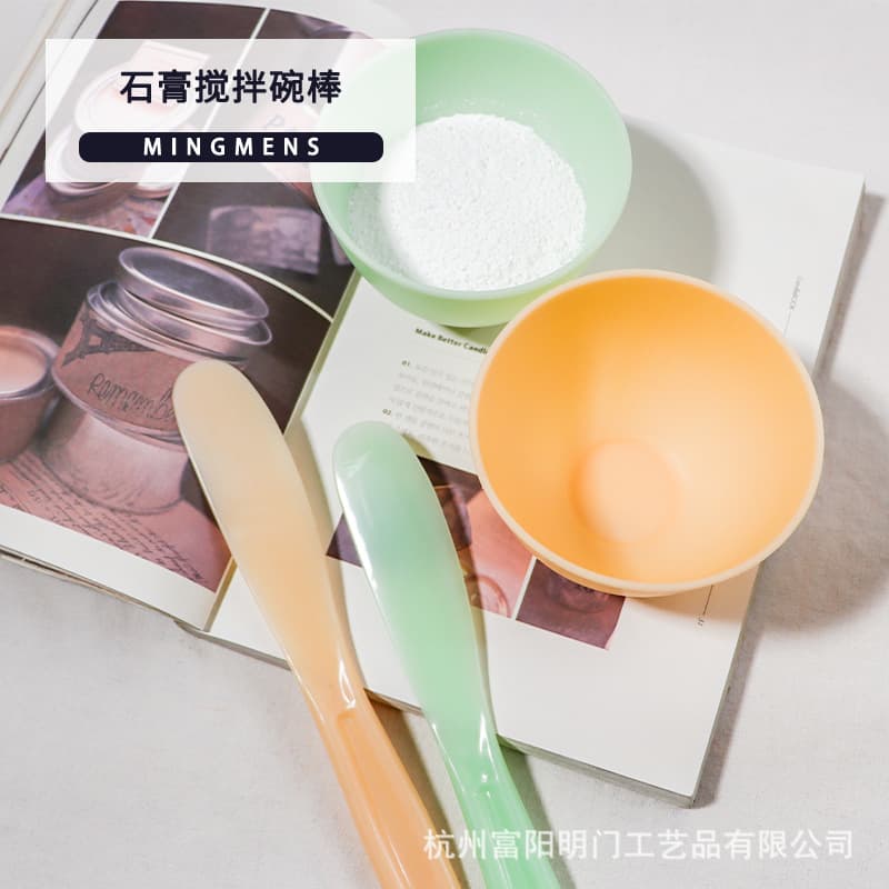 Plaster Silicone Mixing Bowl and Stirring Stick, DIY Aromatherapy Plaster Scented Stone Material Handmade Mixing Tool
