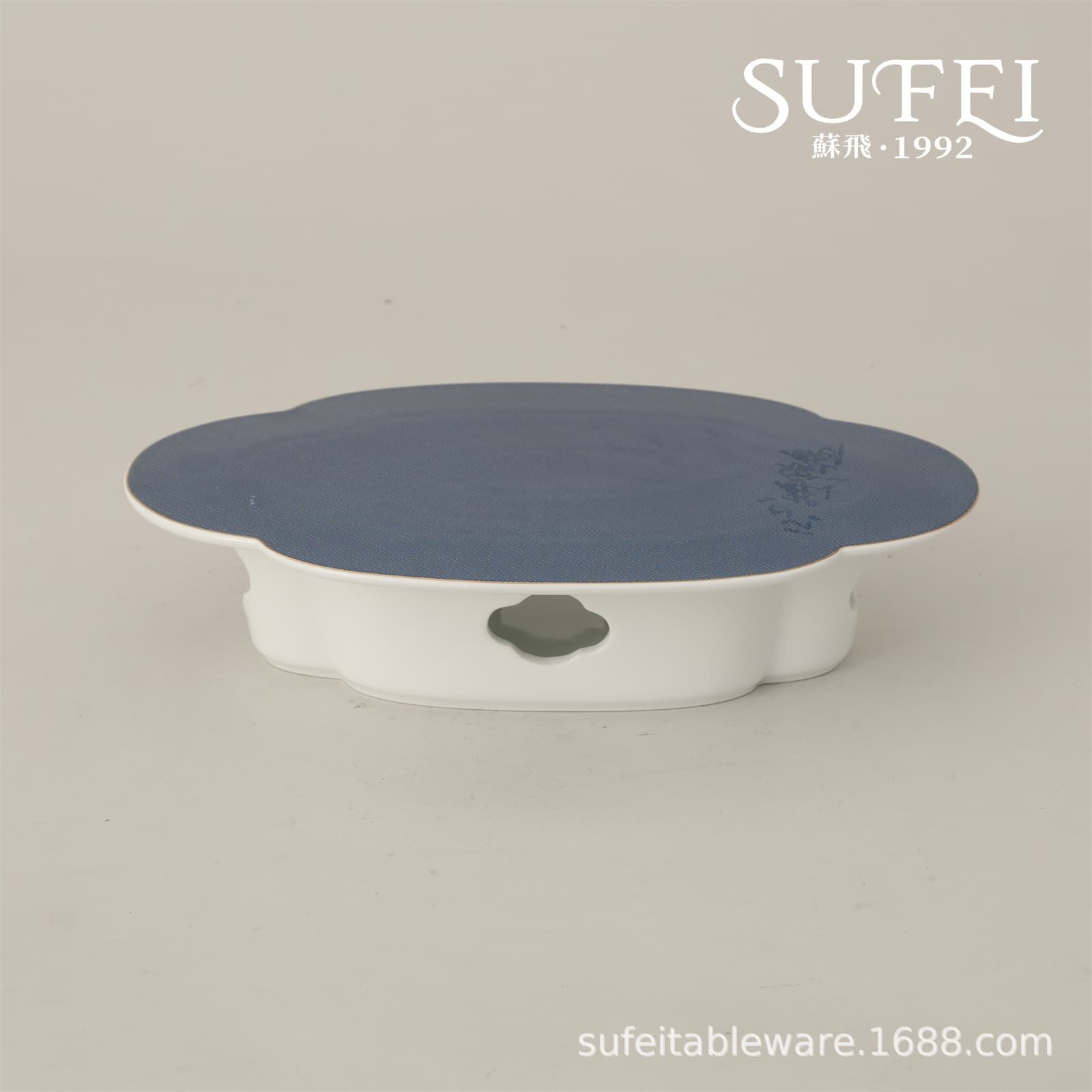 Sufei Kiln-Transformed Strengthened Ceramic Yongfu Brand Tableware - Sapphire Modern Minimalist Banquet Hotel Plate, Bowl, Cup Set for Clubs