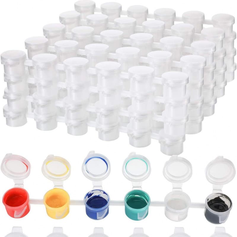 Best-selling Cross-border 6-cell Empty Acrylic Paint Strip Box 5ml Fluid Art Gouache Watercolor DIY Empty Paint Box Wholesale