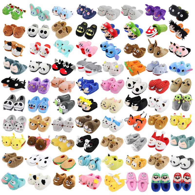 2026 New Cross-Border Cartoon Anime Slippers Indoor Home Warm Autumn Winter Men Women Couples Plush Cotton Shoes Cotton Slippers