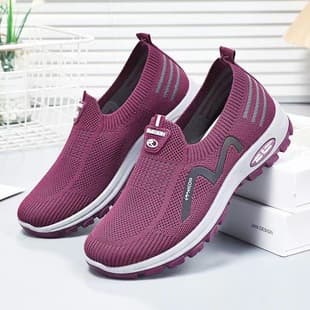 Spring and Summer New Women's Shoes, Ultra-Soft Mesh Breathable Slip-On Old Beijing Cloth Shoes, Anti-Slip Casual Walking Shoes, Travel Shoes