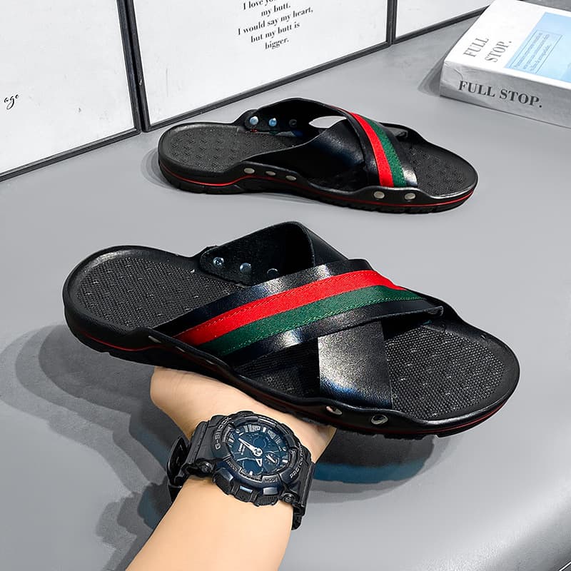Cross-border Men's Slippers Korean Style Outdoor Thick Sole Non-slip Beach Shoes New Casual Versatile Men's Flip-flops