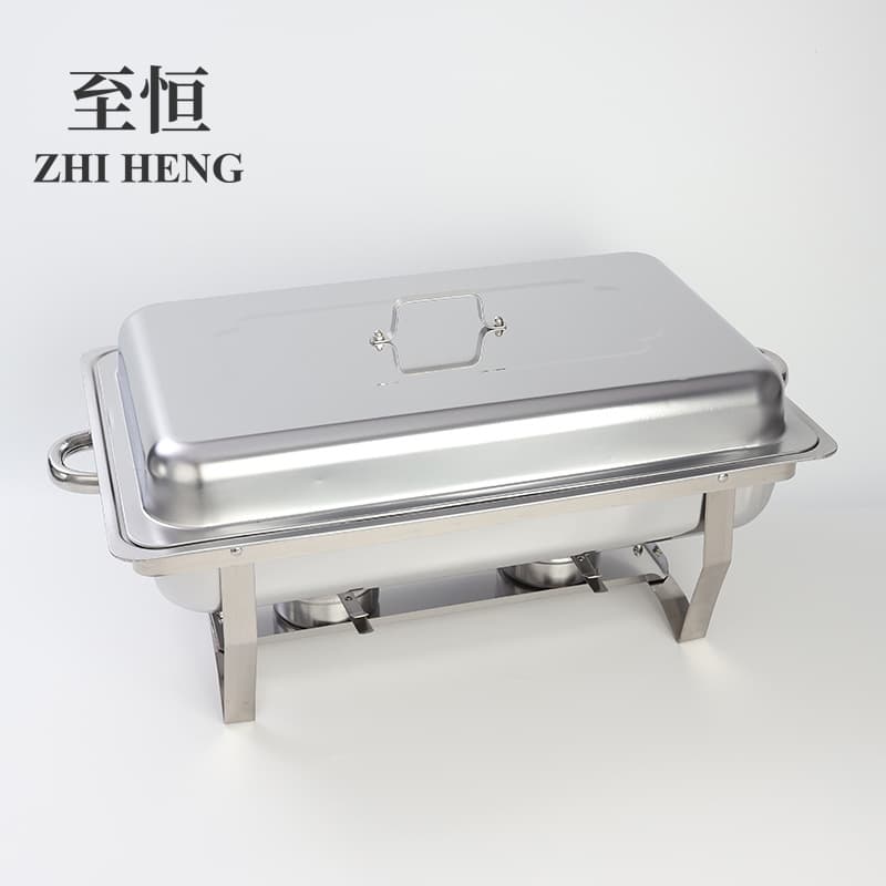 Cross-border stainless steel square buffet stove solid alcohol heating hotel commercial canteen insulation flip-top Buffy stove