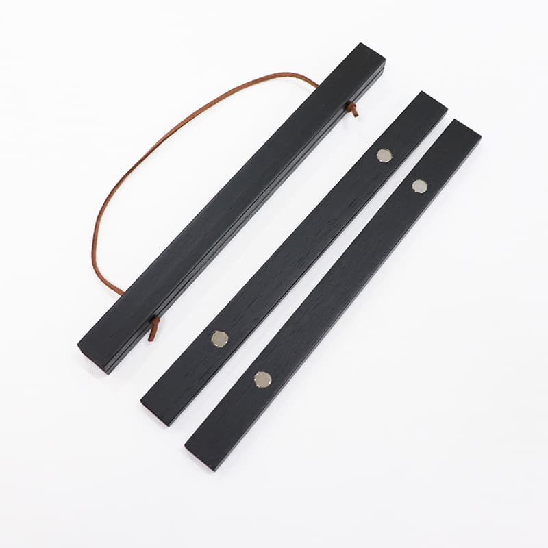 Custom 11-Inch Black Magnetic Hanging Scroll, Minimalist Decorative Art with Solid Wood Hanging Rod, DIY Poster Clamp Strips for Various Sizes