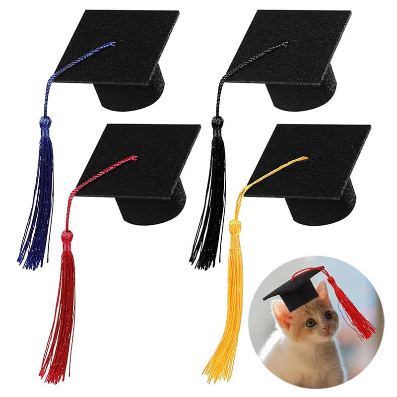 Mini Graduation Cap Doll Wine Bottle Bouquet Decoration Hat Graduation Season Tassel Felt Doctor Hat
