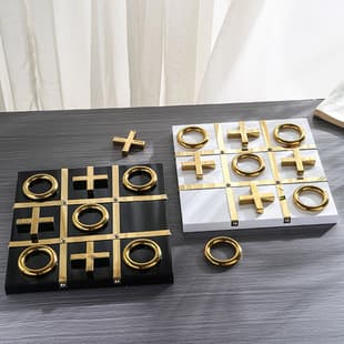 Nordic Light Luxury Chess Set Decorative Piece, Premium Home Decor, Creative Metal Craft Ornament