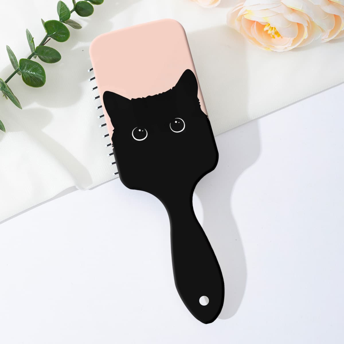 Cute Cartoon Cat Pattern Cushion Comb, Portable Hairbrush for Women, Home Detangling Comb