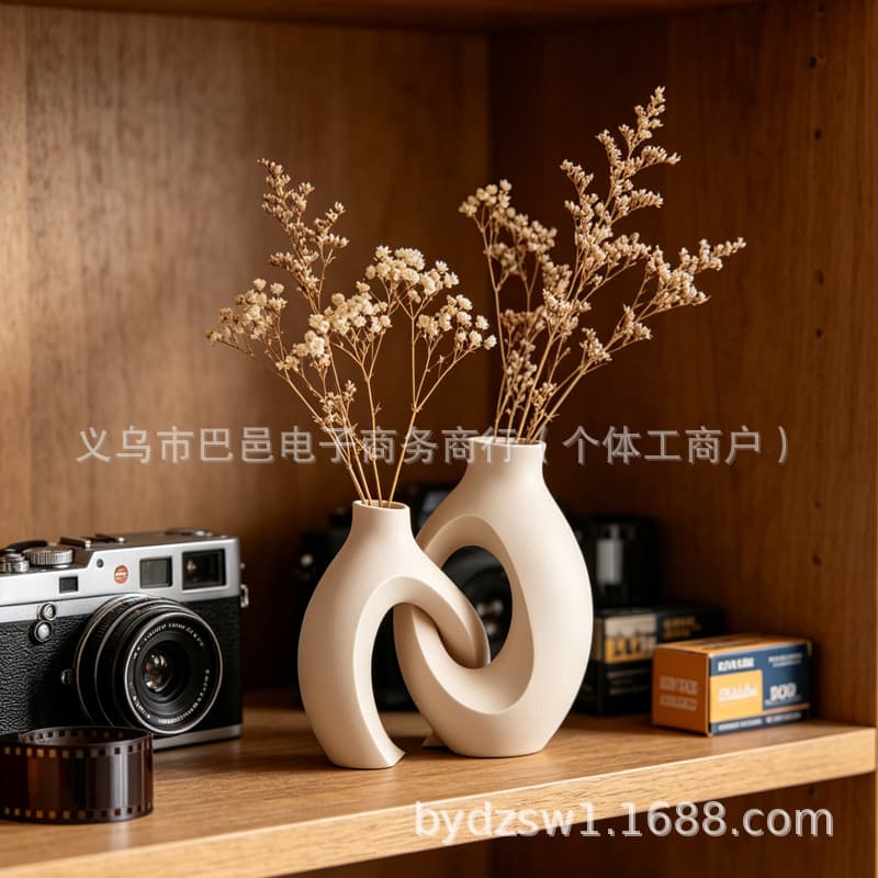 Cross-border Nordic Style Resin Vase Multi-Colored Dried Flower Arrangements Living Room Entrance Desktop Home Decor