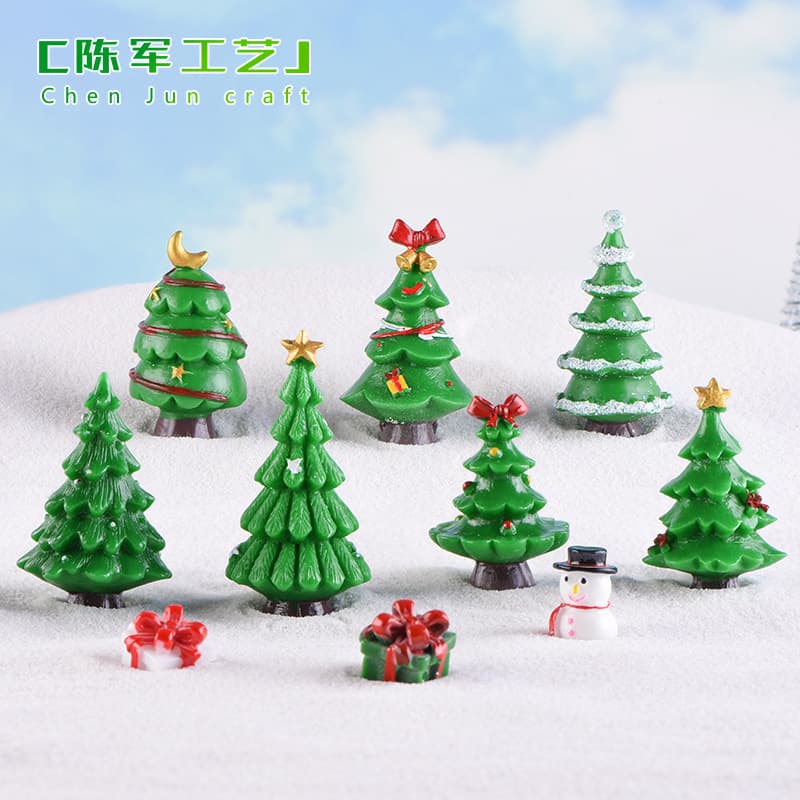 Christmas Mini Gift Micro Landscape Snow Scene Decoration Ornament Christmas Tree Accessories Multiple Sizes Simulation Tree