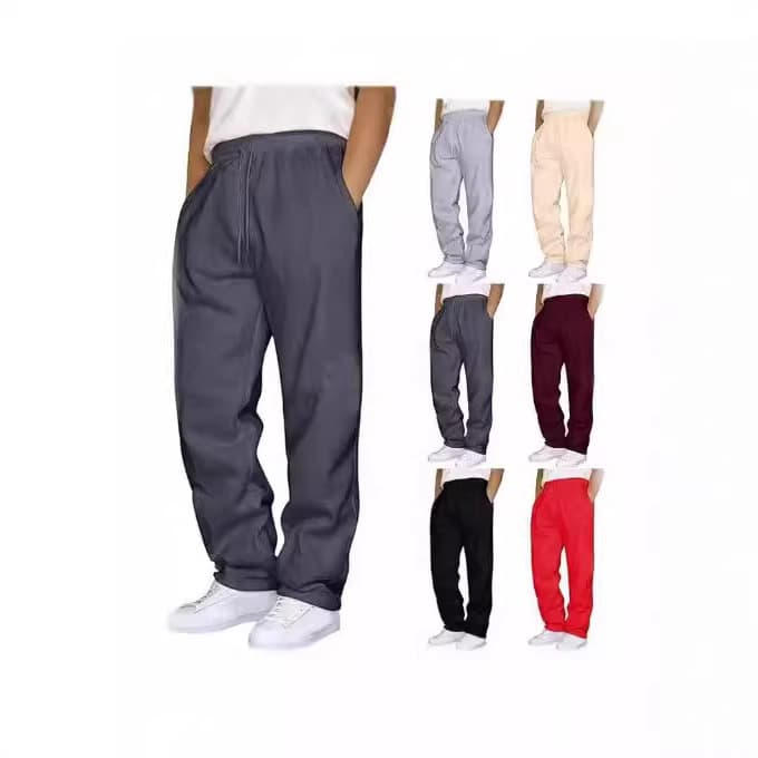 Amazon 2024 Style Casual Men's Loose Cargo Pants with Pockets and Drawstring Straight-Leg Lounge Pants Comfortable