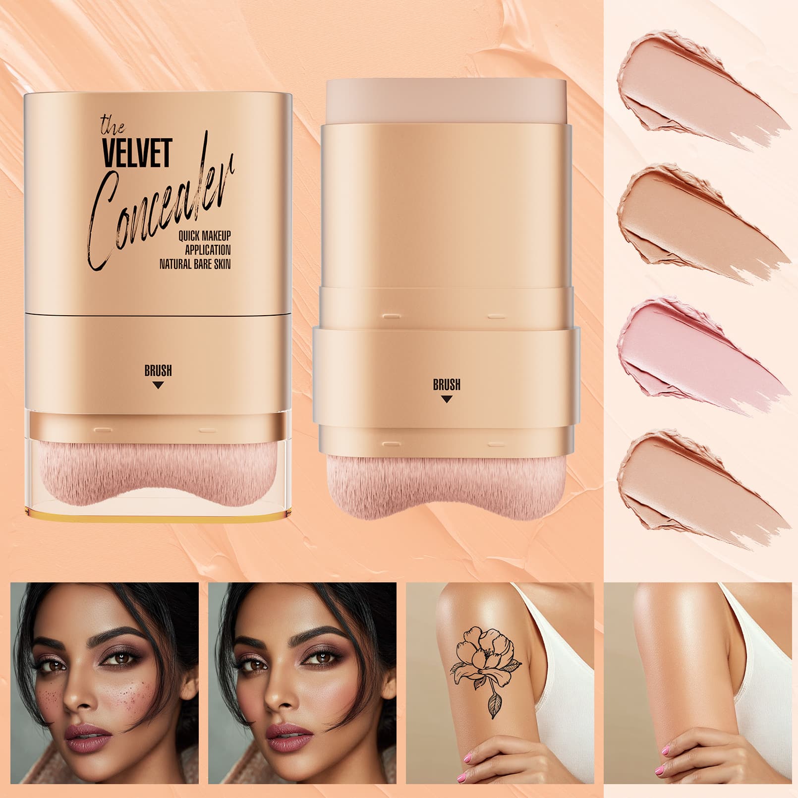 HelloKiss Cross-Border Concealer Stick Waterproof Sweat-Proof Cover Acne Spots Tattoo Double-Ended Concealer