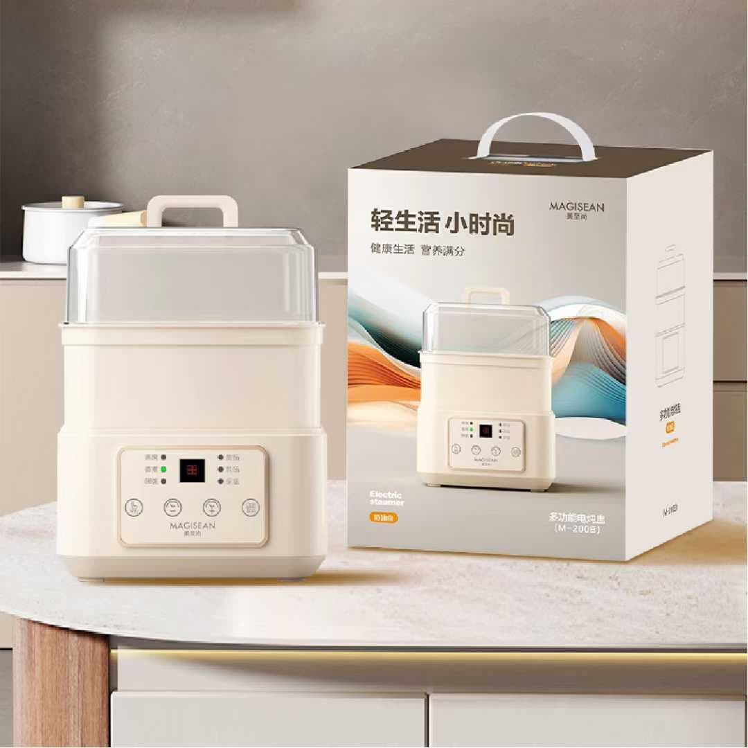 Meizhishang M-200B Multi-function Electric Steamer with Steaming Tray, Smart Cooking Machine, Group Purchase Gift