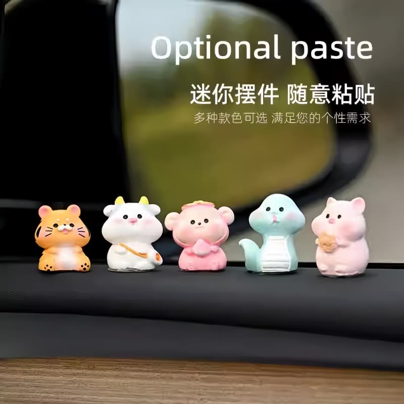 Chinese Zodiac Mini Figurines Home Office Desk Decor Car Decor Resin Crafts Zodiac Ornaments Gifts