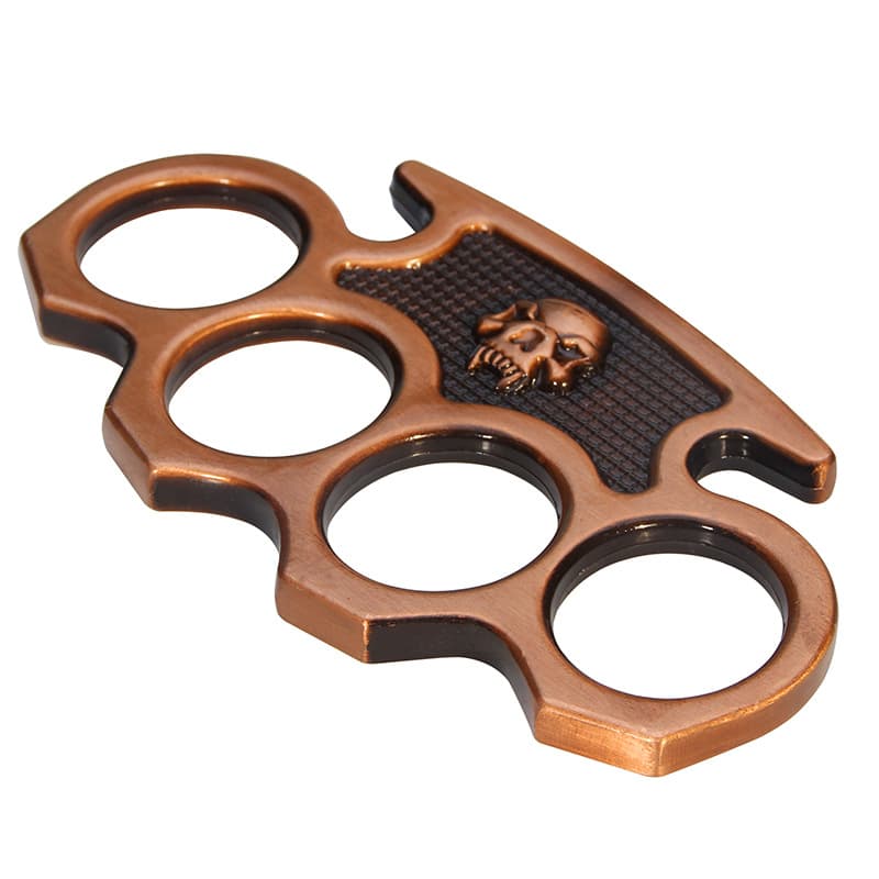 Self-Defense Tiger Knuckle Punch Iron Fist Car Window Breaker High Hardness Iron Four-Finger Spiked Knuckle Anti-Wolf Glove